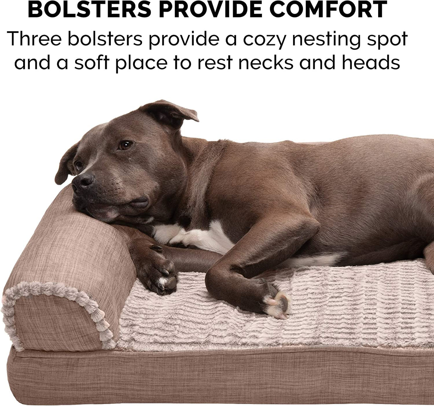 Orthopedic Dog Bed with Removable Bolsters & Washable Cover - Jumbo/XL